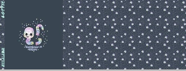 Panel Regenbogenwürmchen Lottie blau